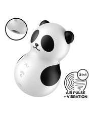 Satisfyer - Pocket Panda - Dubbele Air Pulse Vibrator - Zwart/Wit-Erotiekvoordeel.nl