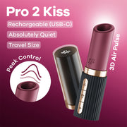 Satisfyer Pro 2 Kiss – Lipstick Vibrator with 3D Air Pulse Technology - Black-Erotiekvoordeel.nl
