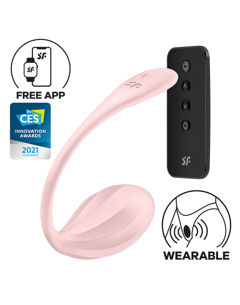Satisfyer - Ribbed Petal - Vibratore portatile - Vibratore per tanga - Uovo vibrante - Rosa - Erotiekvoordeel.nl