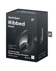Satisfyer - Ribbed Petal - Vibratore portatile - Vibratore per tanga - Uovo vibrante - Nero-Erotiekvoordeel.nl