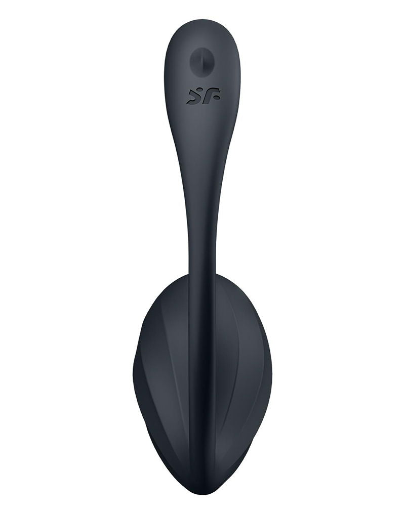 Satisfyer - Ribbed Petal - Vibratore portatile - Vibratore per collant - Uovo vibrante - Nero - Erotiekvoordeel.nl