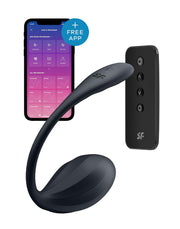 Satisfyer - Ribbed Petal - Vibratore portatile - Vibratore per tanga - Uovo vibrante - Nero-Erotiekvoordeel.nl