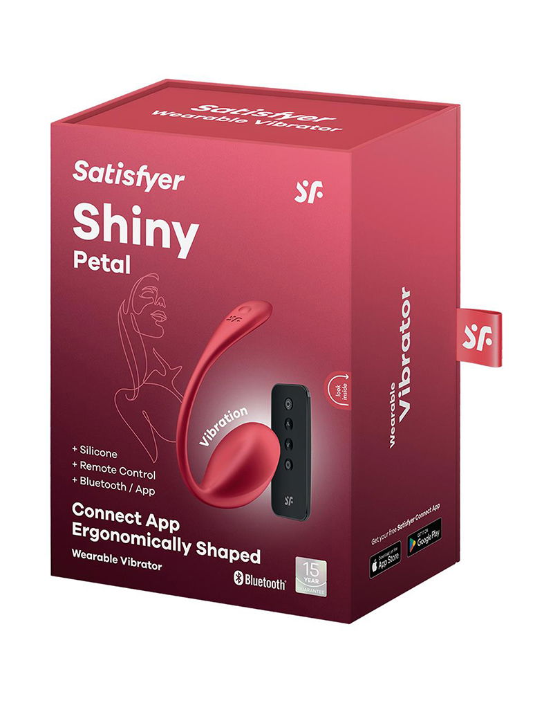Satisfyer - Shiny Petal - Vibratore portatile - Vibratore per tanga - Uovo vibrante - Rosso-Erotiekvoordeel.nl