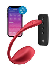 Satisfyer - Shiny Petal - Vibratore portatile - Vibratore per slip - Ovetto vibrante - Rosso - Erotiekvoordeel.nl