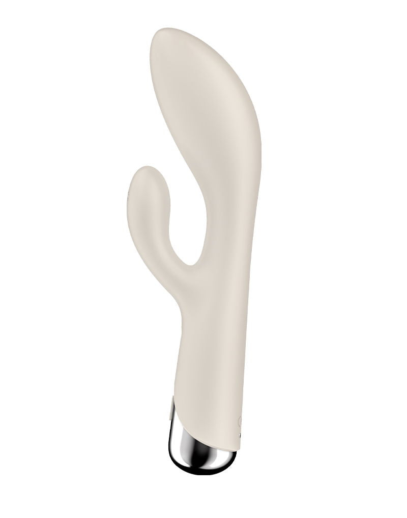 Satisfyer - Spinning Rabbit 1 - Vibratore Rabbit rotante e vibrante - Vibratore Tarzan - Beige-Erotiekvoordeel.nl