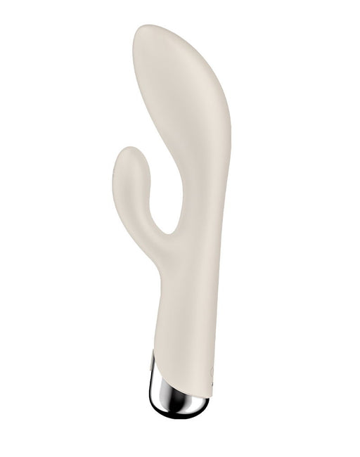 Satisfyer - Spinning Rabbit 1 - Vibratore Rabbit rotante e vibrante - Vibratore Tarzan - Beige-Erotiekvoordeel.nl
