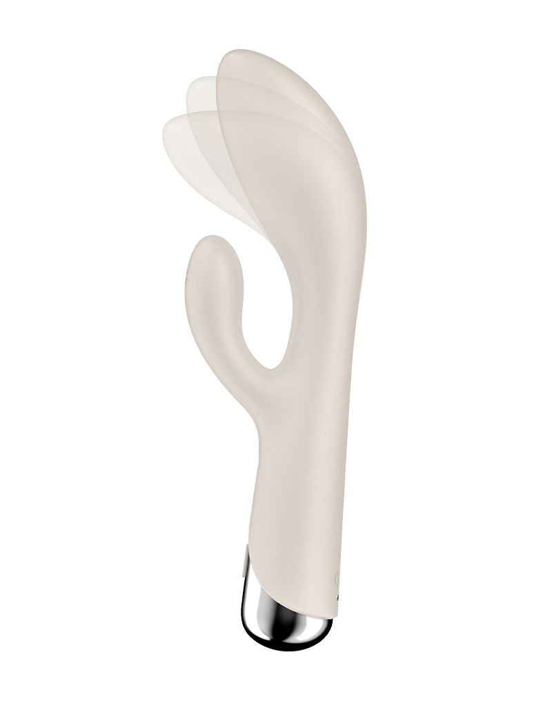 Satisfyer - Spinning Rabbit 1 - Vibratore Rabbit rotante e vibrante - Vibratore Tarzan - Beige-Erotiekvoordeel.nl