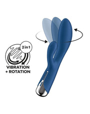 Satisfyer - Spinning Rabbit 1 - Roterende en Vibrerende Rabbit Vibrator - Blauw-Erotiekvoordeel.nl