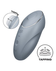 Satisfyer - Tap & Climax 1 - Vibrerende Clitoris Vibrator met Tik/Tapping Functie - Lichtblauw-Erotiekvoordeel.nl