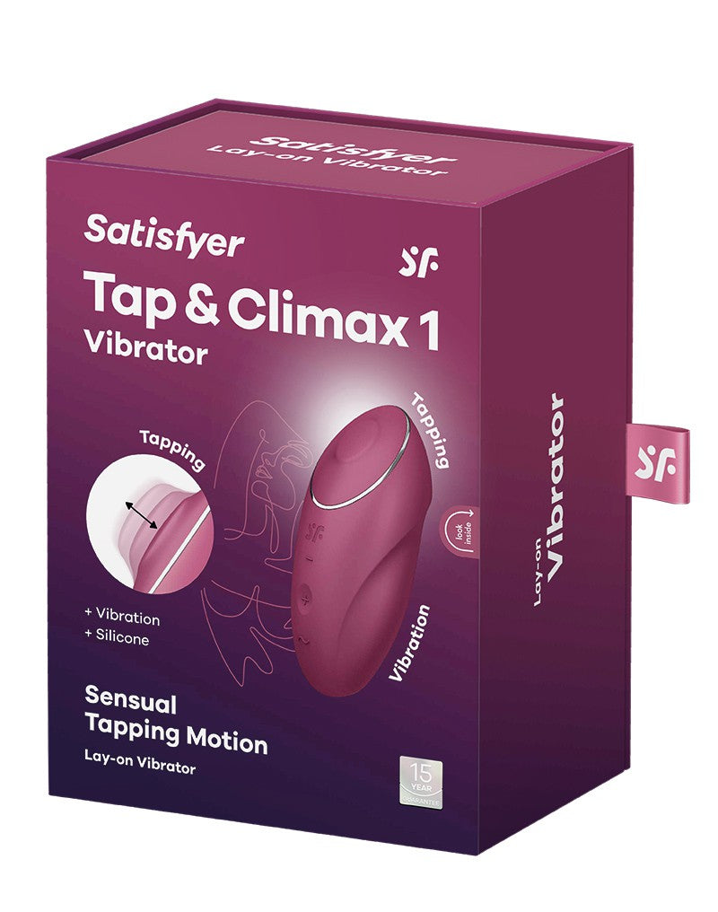 Satisfyer - Tap & Climax 1 - Vibrating Clitoral Stimulator with Tapping Function - Red-Erotiekvoordeel.nl