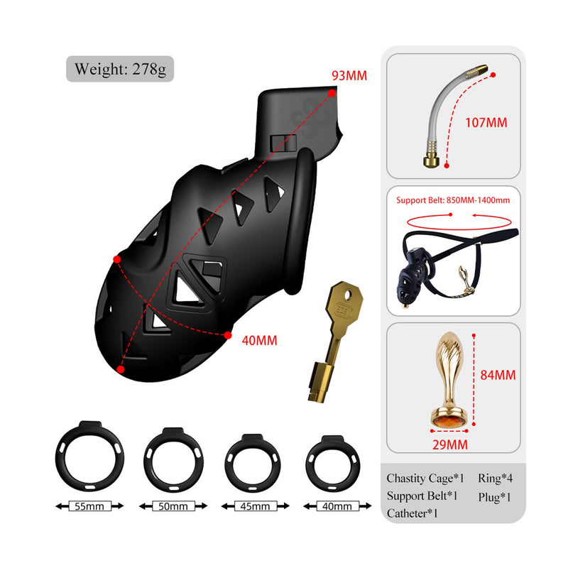 Sevanda - Rattlesnake - Kuisheidskooi met Harnasje - Inclusief Penisplug en Buttplug - PRO Lang-Erotiekvoordeel.nl