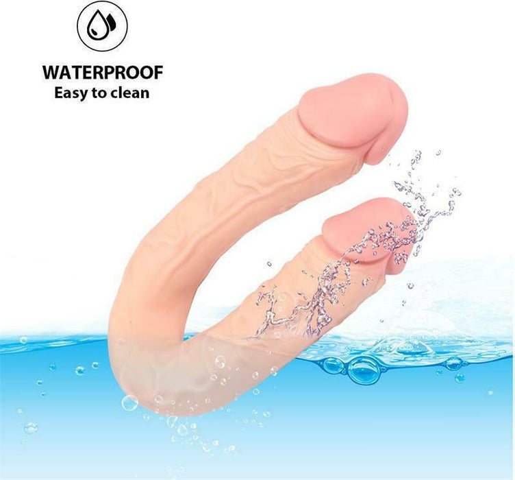 Shequ - Harold - Dubbele Dildo - PVC - 46 cm - Lichte Huidskleur-Erotiekvoordeel.nl