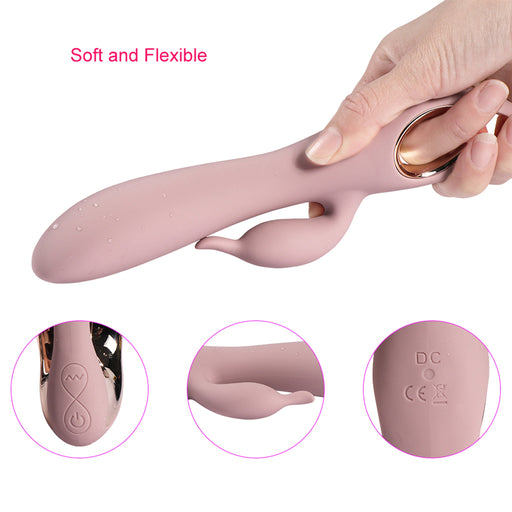 Shequ - Katerina - 21 cm - Siliconen Oplaadbare Vibrator - Lichtroze-Erotiekvoordeel.nl