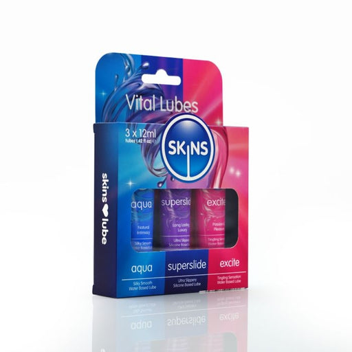 Skins - Probierpaket - Gleitmittel auf Wasserbasis - Vital - 3 x 12 ml - Erotiekvoordeel.nl