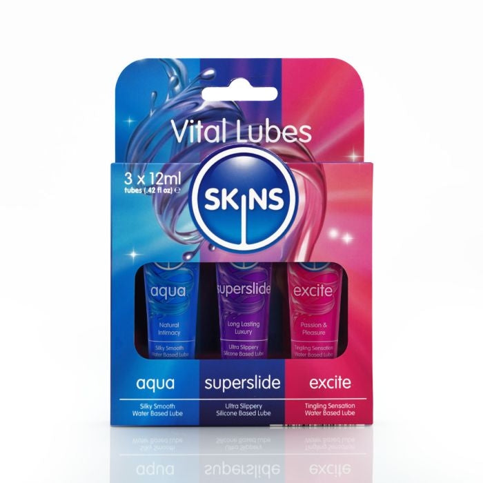 Skins - Sampler Pack - Water-Based Lubricant - Vital - 3 x 12 ml - Erotiekvoordeel.nl