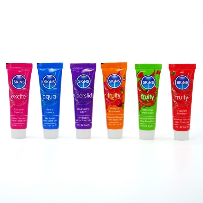 Skins - Sampler Pack Lubricants - Vital & Fruity - 6 x 12 ml-Erotiekvoordeel.nl