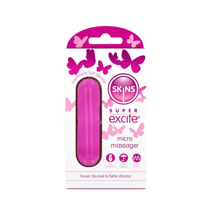 Skins - Super Excite - Rechargeable Bullet Vibrator - Pink-Erotiekvoordeel.nl