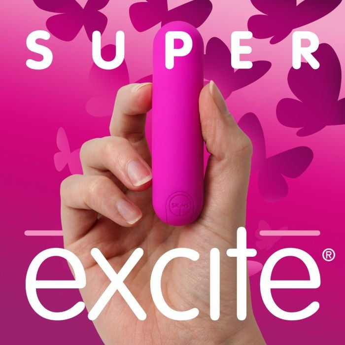 Skins - Super Excite - Rechargeable Bullet Vibrator - Pink-Erotiekvoordeel.nl