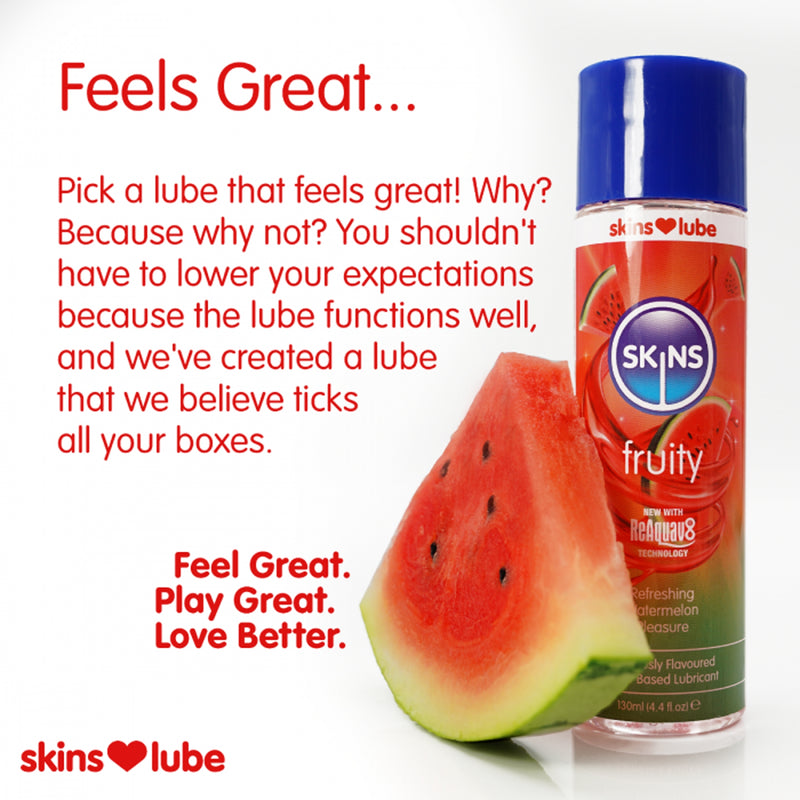 Skins - Watermelon - Flavored Lubricant - Water-based - 130 ml - Erotiekvoordeel.nl
