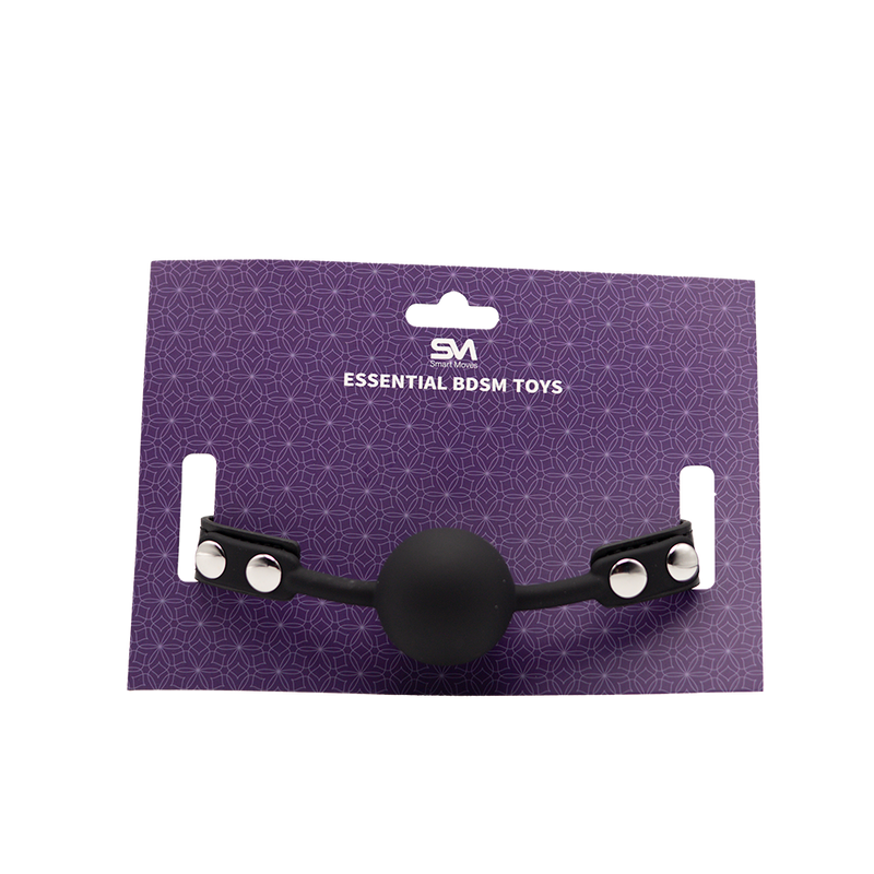 Smart Moves - Bâillon boule en silicone verrouillable - Noir-Erotiekvoordeel.nl