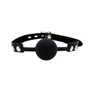 Smart Moves - Bâillon boule en silicone verrouillable - Noir-Erotiekvoordeel.nl