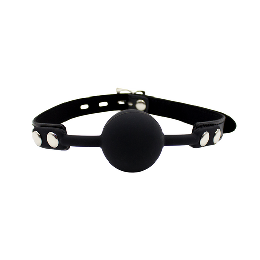 Smart Moves - Lockable Silicone Ball Gag - Black-Erotiekvoordeel.nl