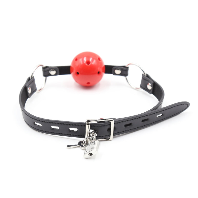 Smart Moves - Ball Gag - Boule en plastique avec trous d'aération - Rouge/Noir-Erotiekvoordeel.nl