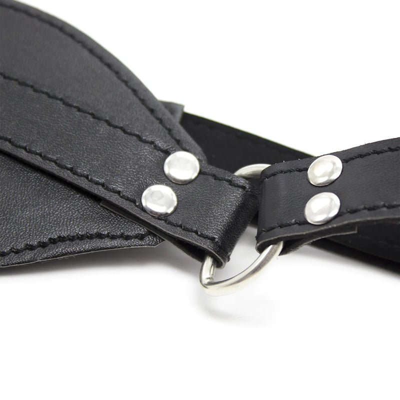 Smart Moves - Bandeau avec lanière décorative - Cuir PU - Noir-Erotiekvoordeel.nl