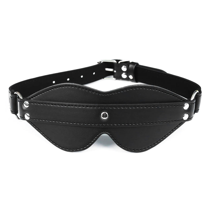 Smart Moves - Bandeau pour les yeux avec lanière décorative - Cuir PU - Noir-Erotiekvoordeel.nl