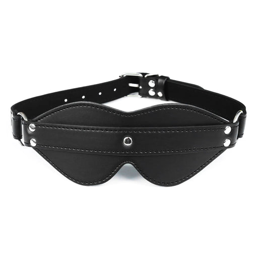Smart Moves - Blindfold with Decorative Strap - PU Leather - Black-Erotiekvoordeel.nl