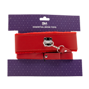 Smart Moves - Collier doublé de fourrure avec laisse - Rouge-Erotiekvoordeel.nl