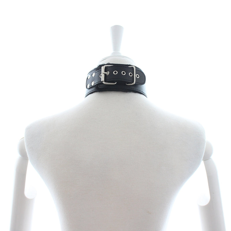 Smart Moves - Collar forrado de piel con correa - Negro-Erotiekvoordeel.nl