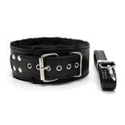 Smart Moves - Collar forrado de piel con correa - Negro-Erotiekvoordeel. nl