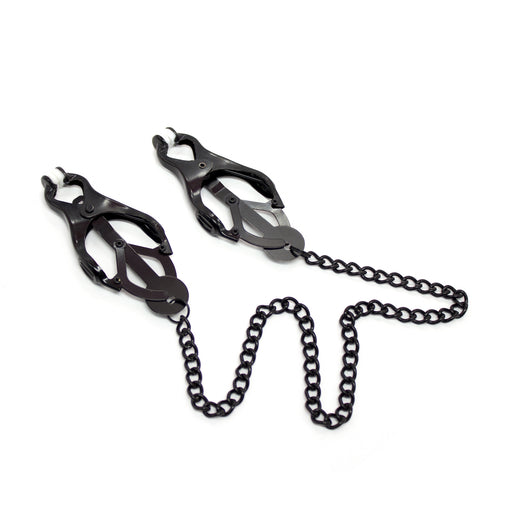 Smart Moves - Clover Nipple Clamps on Chain - Black-Erotiekvoordeel.nl