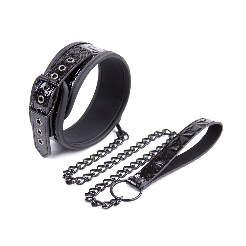 Smart Moves - Collier - Noir brillant - Cuir PU-Erotiekvoordeel.nl