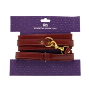 Smart Moves - Collar with Leash - Dark Red - Gold Hardware-Erotiekvoordeel.nl