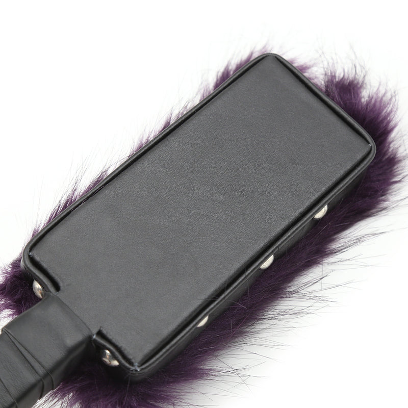 Smart Moves - Paddle en fausse fourrure - 32 cm - Violet/Noir-Erotiekvoordeel.nl