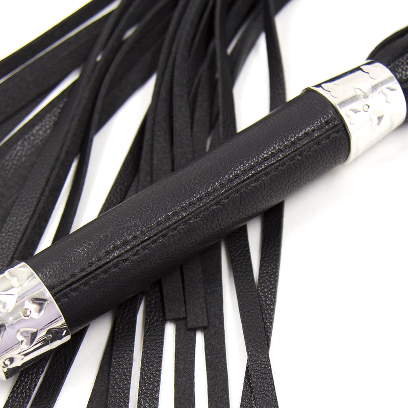 Smart Moves - Flogger - Smooth Handle - 50 cm - Black/Silver-Erotiekvoordeel.nl
