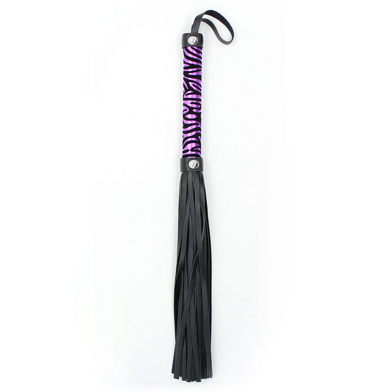 Smart Moves - Flogger Panterprint - 39 cm - Paars/Zwart-Erotiekvoordeel.nl