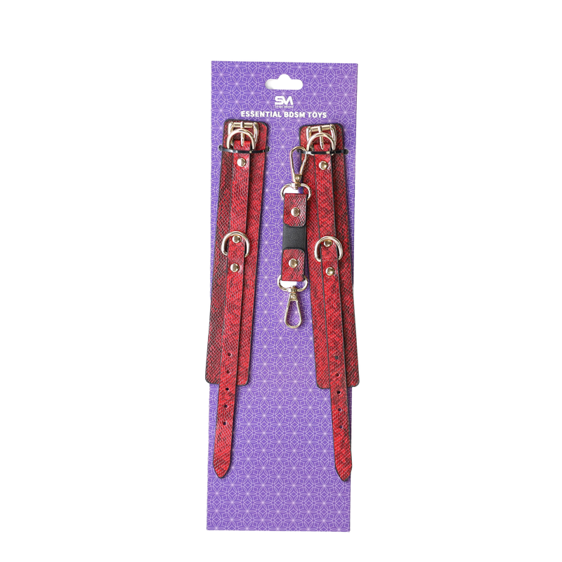 Smart Moves - Esposas - Estampado de serpiente - Cuero PU - Rojo - Erotiekvoordeel.nl