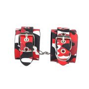 Smart Moves - Handschellen mit Camouflage-Print - PU-Leder - Rot/Schwarz/Weiß - Erotiekvoordeel.nl