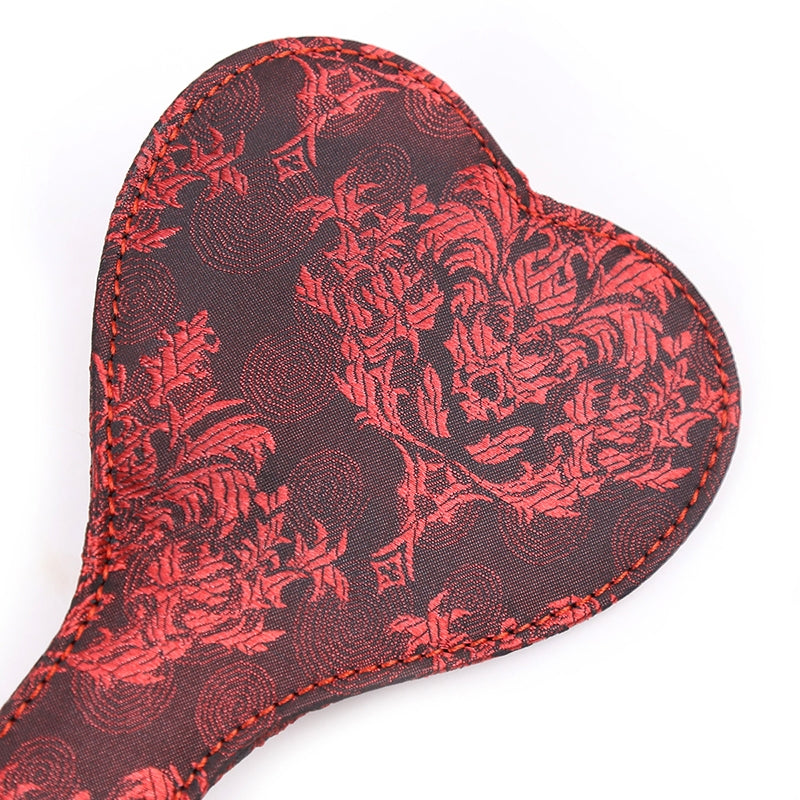 Smart Moves - Paddle en forme de cœur - Brocart - Rouge-Erotiekvoordeel.nl