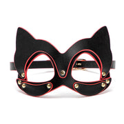 Smart Moves - Maschera da gatto con borchie - Nero/Rosso-Erotiekvoordeel.nl