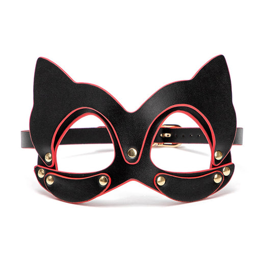Smart Moves - Cat Mask with Studs - Black/Red-Erotiekvoordeel.nl