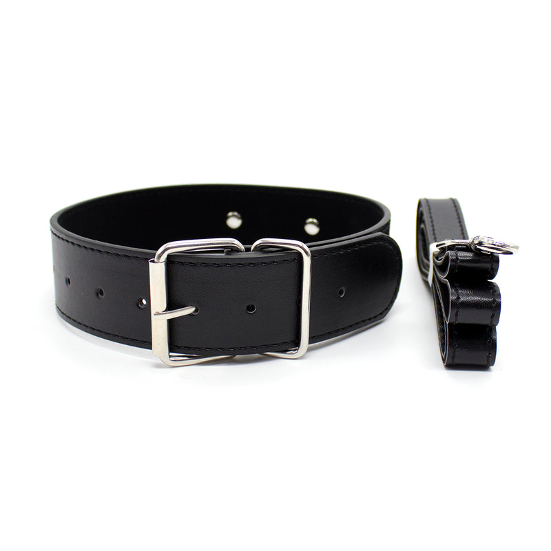 Smart Moves - Collar clásico con correa - Negro-Erotiekvoordeel.nl
