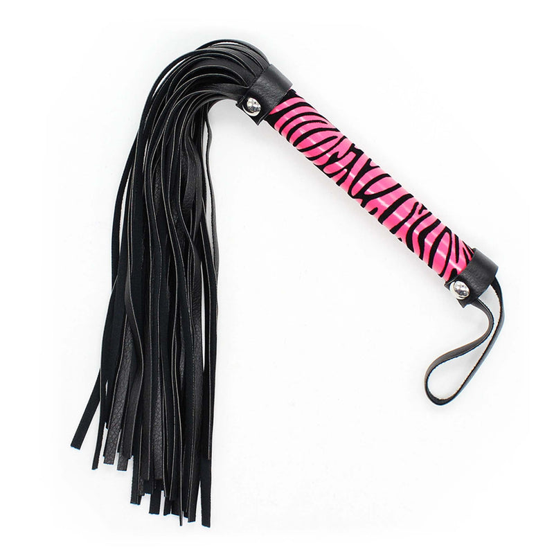 Smart Moves - Flogger Panterprint - 39 cm - Roze/Zwart-Erotiekvoordeel.nl