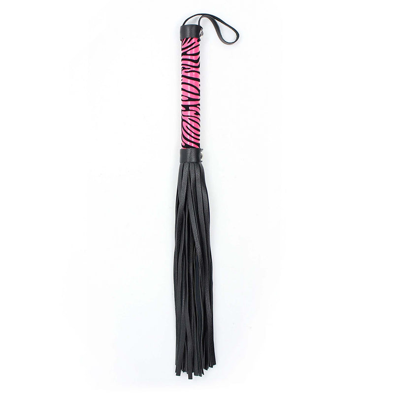 Smart Moves - Flogger Panterprint - 39 cm - Roze/Zwart-Erotiekvoordeel.nl