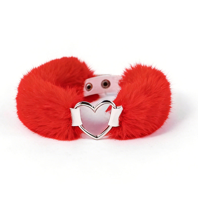 Smart Moves - Love Collar - Kunstfell - Herzförmiger Ring - Rot-Erotiekvoordeel.nl