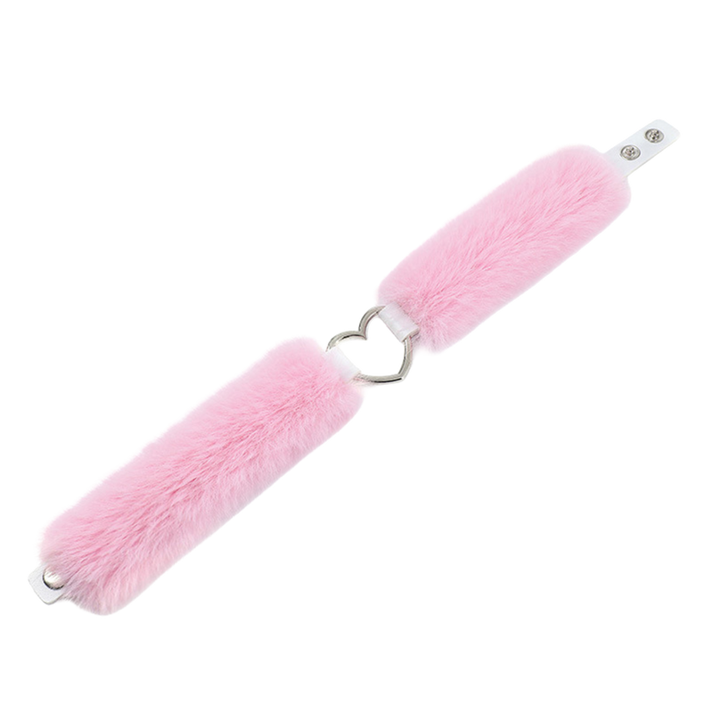 Smart Moves - Collare Love - Pelliccia sintetica - Anello a forma di cuore - Rosa-Erotiekvoordeel.nl
