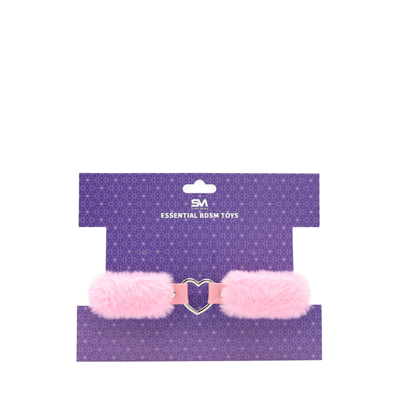 Smart Moves - Collare Love - Pelliccia sintetica - Anello a forma di cuore - Rosa-Erotiekvoordeel.nl